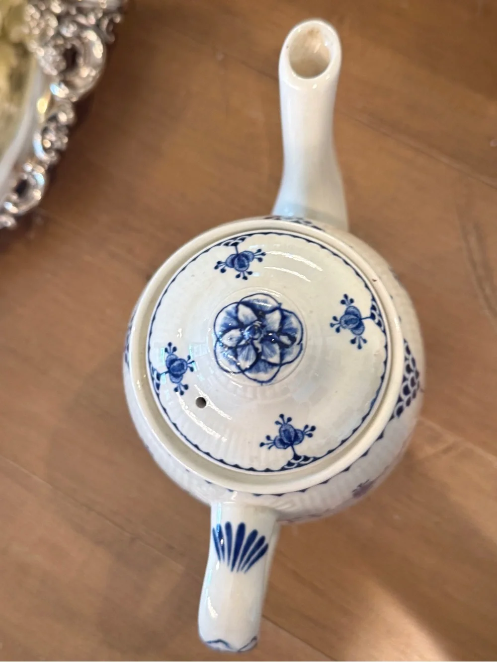 Antique Furnivals Denmark Blue Coffee Tea Pot England